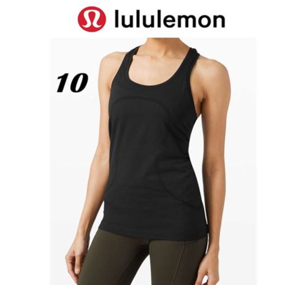 LULULEMON RACERBACK TANK TOP BLACK AND SPARKLES DESIGN SIZE 10 stock 2